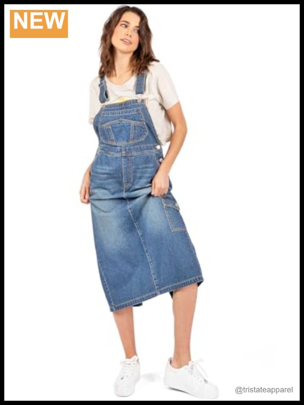 Women's Baggy Maxi Denim Overall Dress Oversized Cargo Pockets Sleeveless